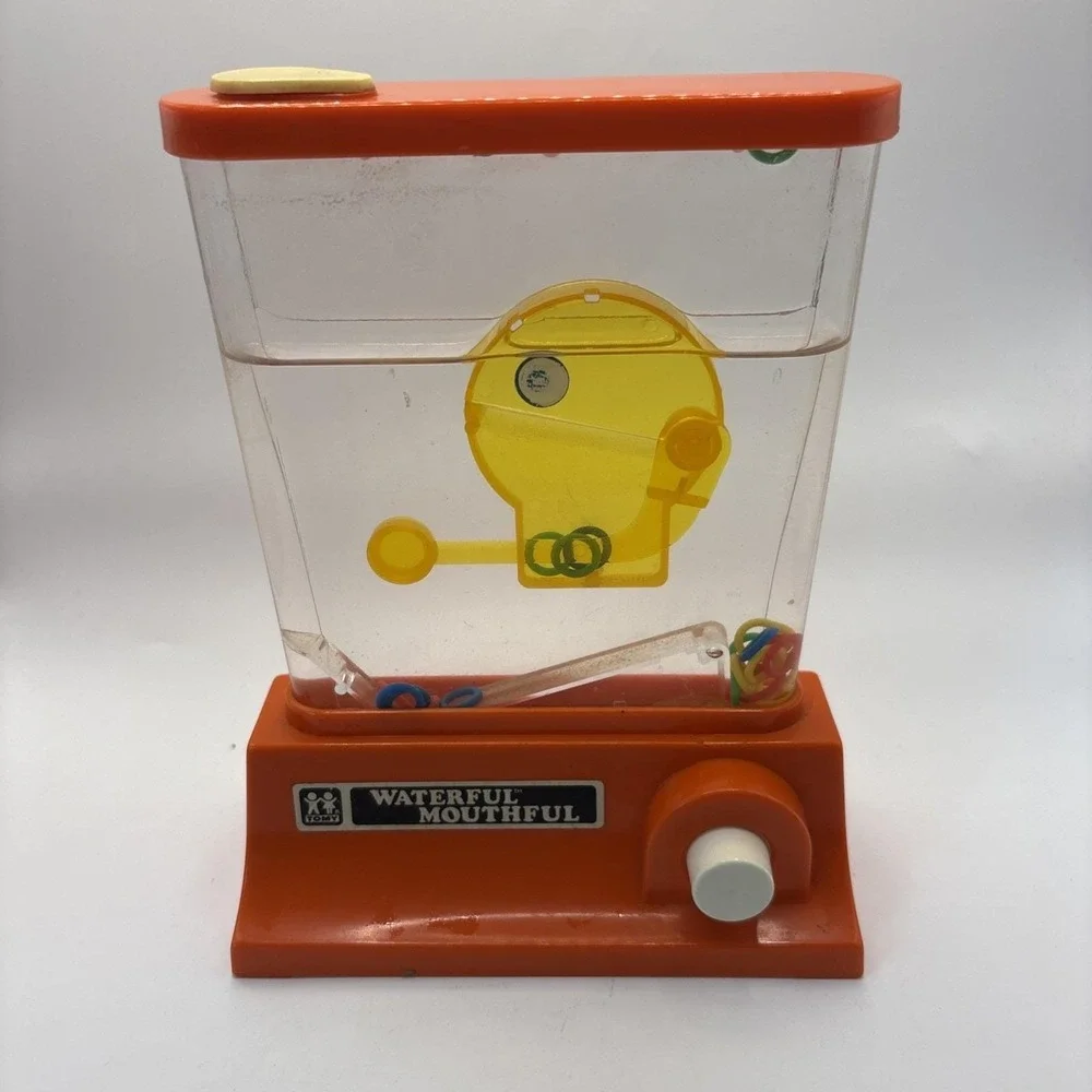 TOMY Waterful Mouthful 1976 Ring Toss Water Game PAC-Man Made In Japan Works